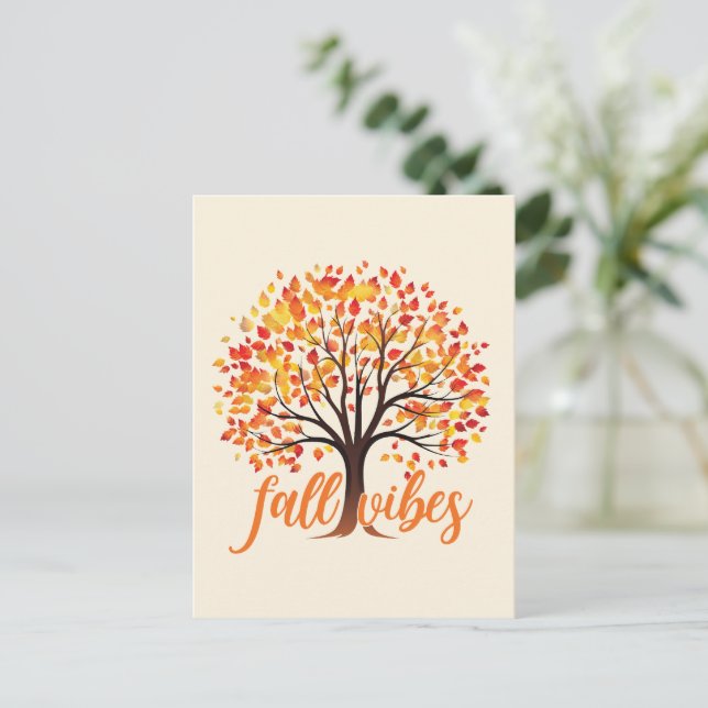 Fall Vibes – Cozy Fall Tree Postcard (Standing Front)