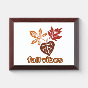 Fall Vibes Cute Autumn Leaves Wooden wall plaque 
