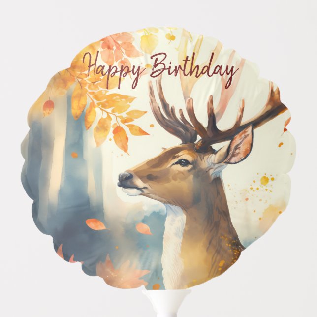 Fall vibes Deer - Birthday  Balloon (Front)
