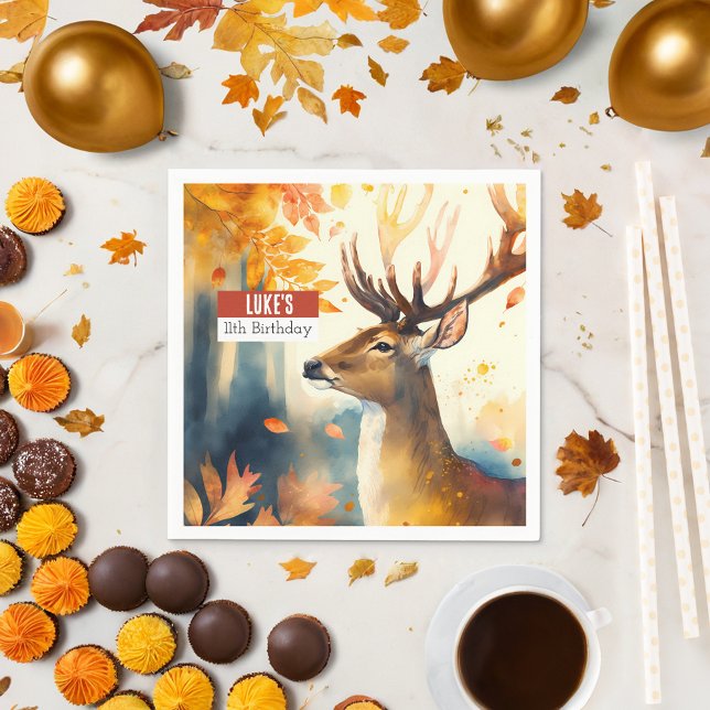 Fall vibes Deer -  Birthday Party - Napkins (Creator Uploaded)