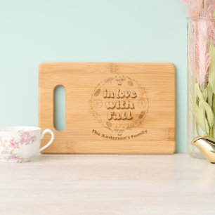 Fall Vibes Family Custom Monogram Gift Serving Engraved Cutting Board