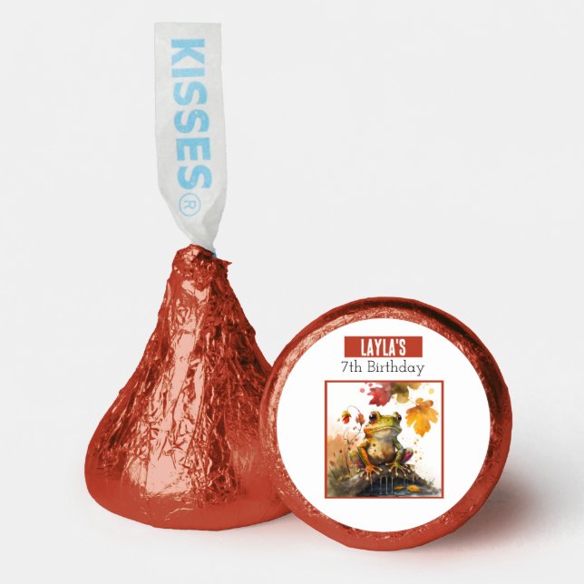 Fall vibes Frog - Birthday Hershey®'s Kisses® (Front)