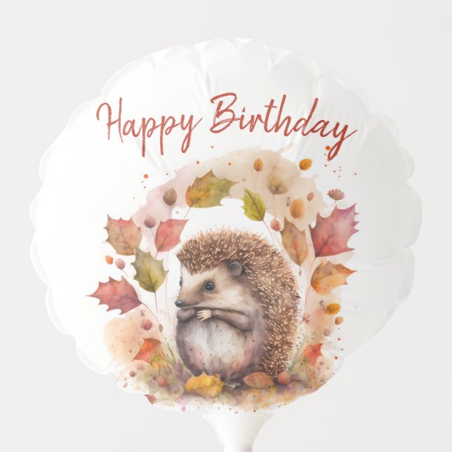 Fall vibes Hedgehog - Birthday  Balloon (Front)