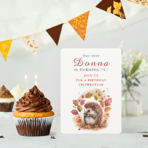 Fall vibes Hedgehog - Birthday Invitation Card