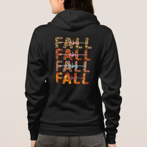 Fall Vibes Leopard Autumn Leaves Print Warm Colors Hoodie