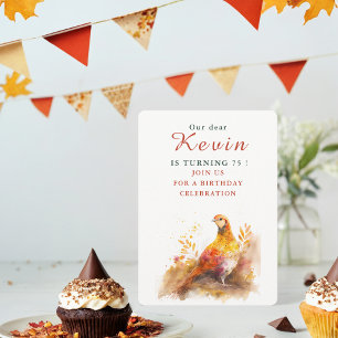 Fall vibes Pheasant - Birthday Invitation Card