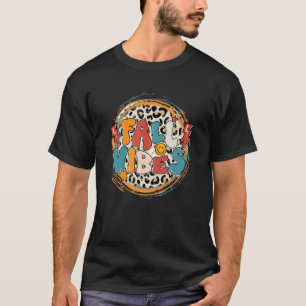 Fall Vibes Retro Leopard Fall Lightning Bolt Happy T-Shirt