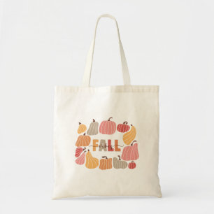 Fall Vibes Retro Pumpkins Colorful Autumn Tote Bag