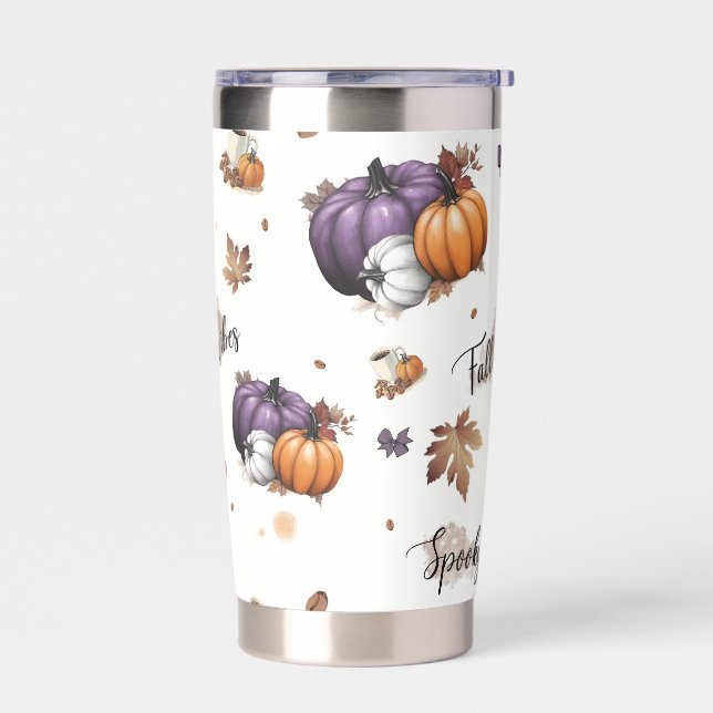Fall Vibes Seamless Pattern  Insulated Tumbler (Left)