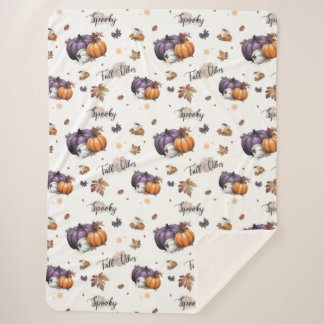 Fall Vibes Seamless Pattern Sherpa Blanket