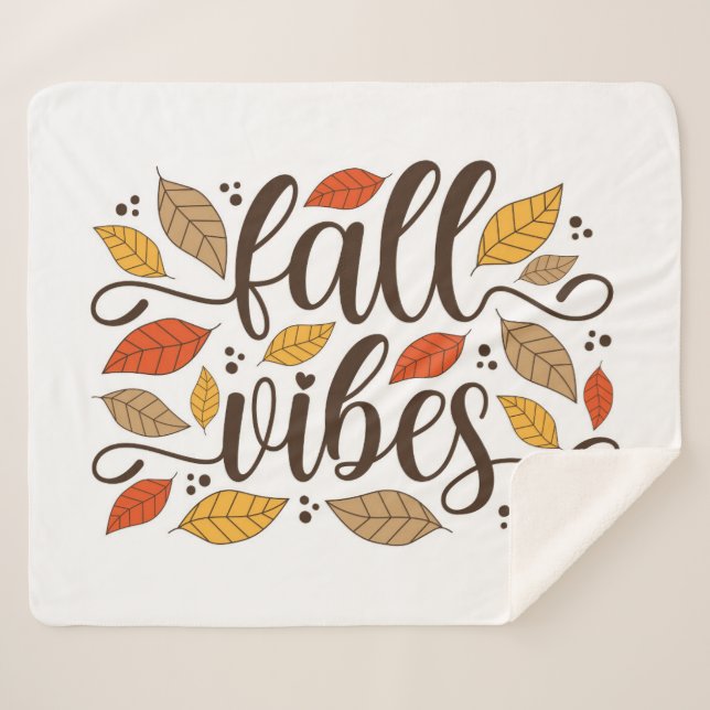 Fall Vibes Sherpa Blanket (Front (Horizontal))