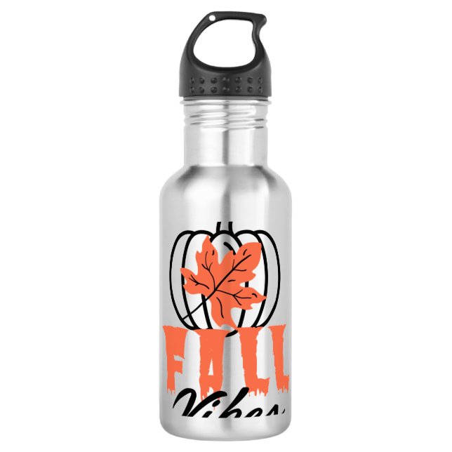 Fall Vibes Stainless Steel Water Bottle (Front)