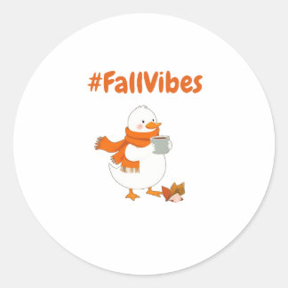 Fall Vibes Sticker – Cute Duck Autumn Cozy Design