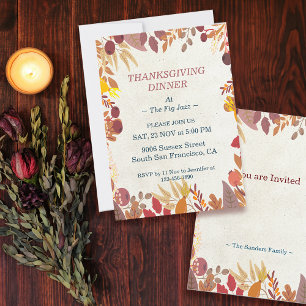 Fall Vibes Thanksgiving Dinner Custom Invitation