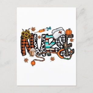Fall Vibes That Nurse Life Nurse Fall Season Autum Announcement Postcard