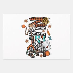 Fall Vibes That Nurse Life Nurse Fall Season Autum Wrapping Paper Sheets