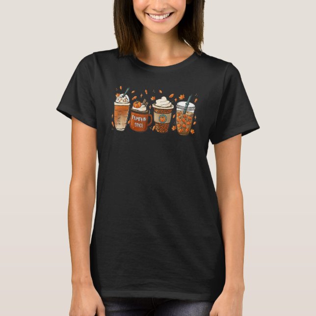 Fall Vibes & That Teacher Life Apple Pencil Pumpki T-Shirt (Front)