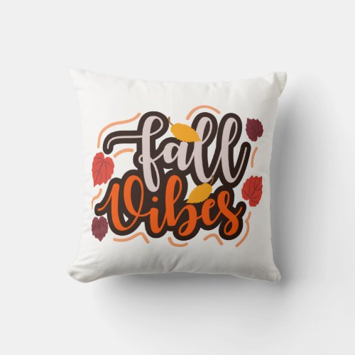 Fall Vibes Throw Pillow