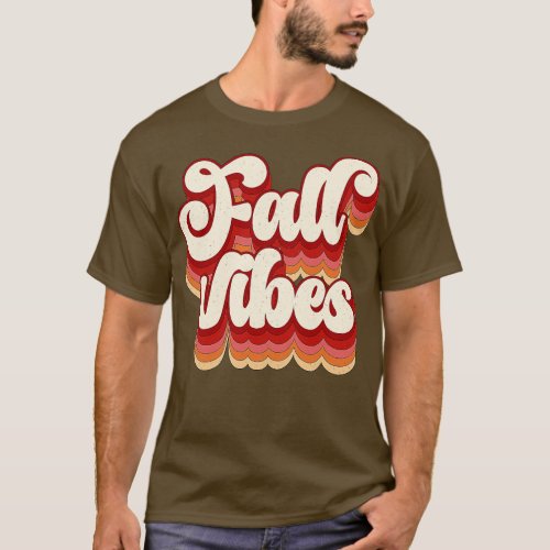 Fall Vibes Vintage Fall Season Retro Leopard Autum T_Shirt