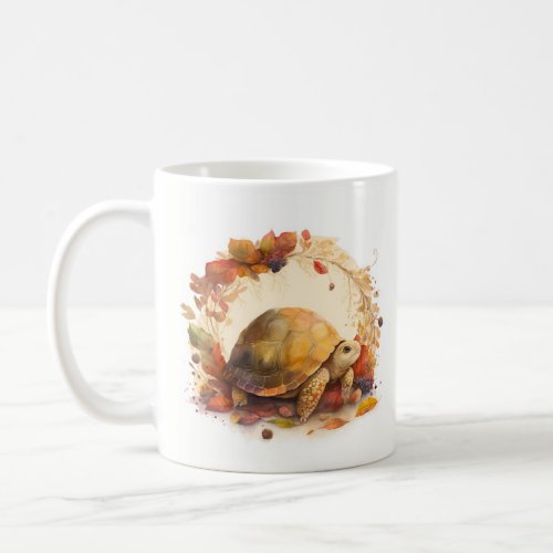 Fall Vibes Watercolor Tortoise _  Coffee Mug