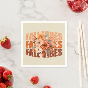 Fall vibes watercolor wildflowers leaves napkins