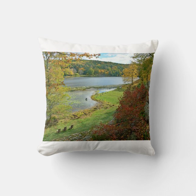 Fall View at Innisfree Garden Throw Pillow (Front)