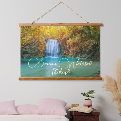 Fall View of Erawan Waterfall Thailand    Hanging Tapestry