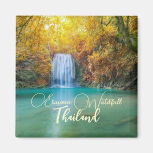 Fall View of Erawan Waterfall Thailand Magnet