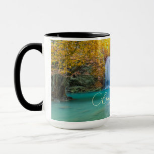 Fall View of Erawan Waterfall Thailand Mug