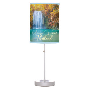 Fall View of Erawan Waterfall Thailand Table Lamp