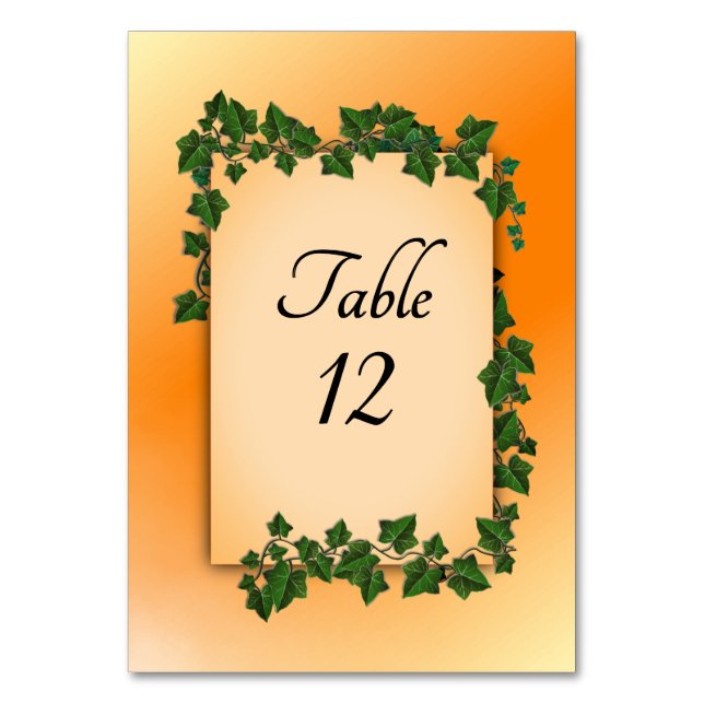 Fall Vines Table Number (Front)