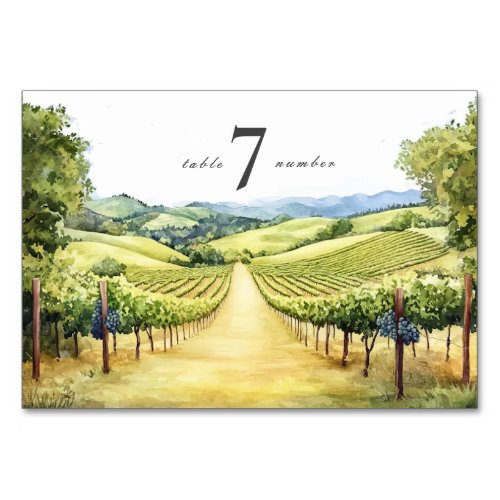  Fall Vineyard Landscape Wedding Table Numbers