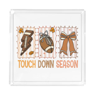 Fall Vintage Football Game Day Acrylic Tray