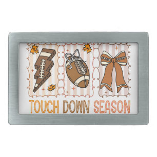 Fall Vintage Football Game Day Belt Buckle