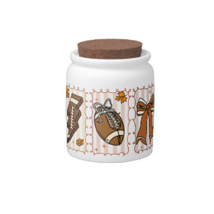 Fall Vintage Football Game Day Candy Jar