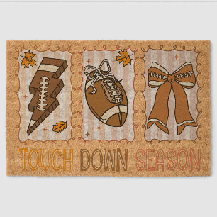 Fall Vintage Football Game Day Fiber Doormat