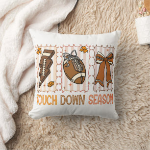 Fall Vintage Football Game Day Throw Pillow