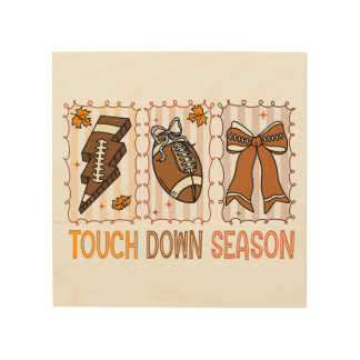 Fall Vintage Football Game Day Wood Wall Art
