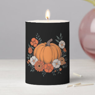 Fall Vintage Pumpkin Autumn Thanksgiving Pillar Candle