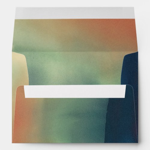 Fall Washes Watercolor Abstract Elegant Wedding Envelope