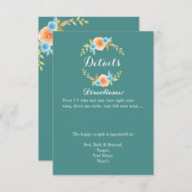 Fall Watercolo Wedding Details Card