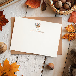 Fall Watercolor Acorns Personalized Stationery Note Card