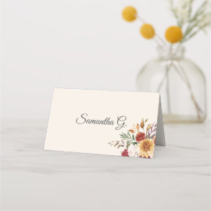 Fall Watercolor Botanical Place Card