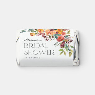 Fall Watercolor Floral Autumn Bridal Shower Hershey's Miniatures