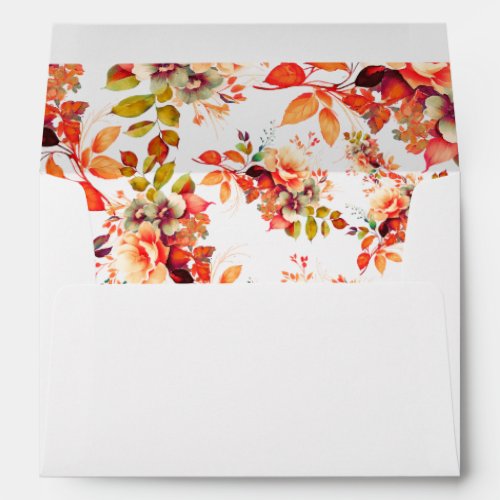 Fall Watercolor Floral Birthday Shower Wedding Envelope