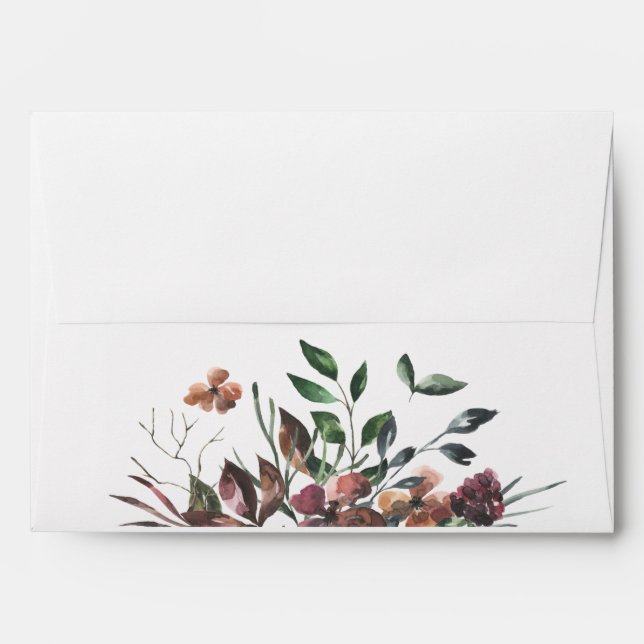 Fall Watercolor Floral Envelope (Back (Top Flap))