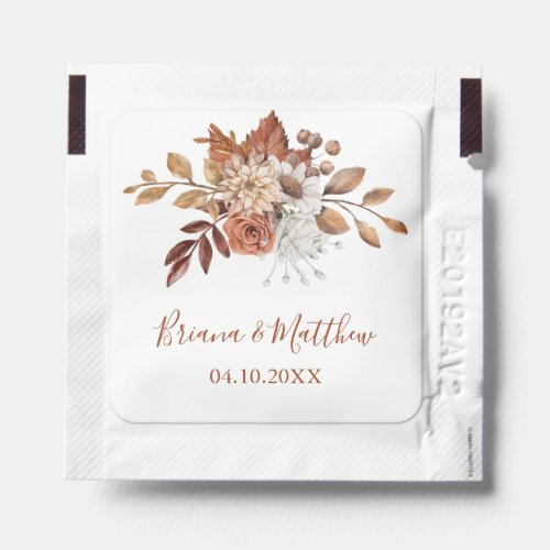 Fall Watercolor Floral Wedding  Hand Sanitizer Packet