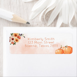 Fall Watercolor Flowers Address Label