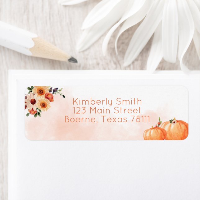  Fall Watercolor Flowers Address Label (Insitu)