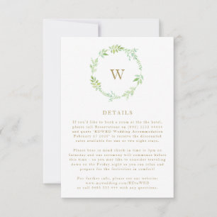 Fall Watercolor Greenery Wreath Enclosure Card